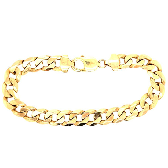 Pre Owned 9ct Mens Curb Bracelet ZU36